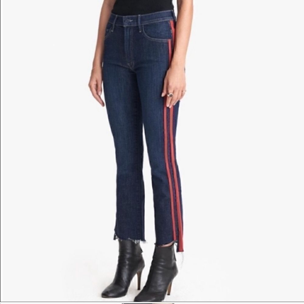 Mother Women's Size 26 Insider Crop Step Fray Jeans Speed Racer
